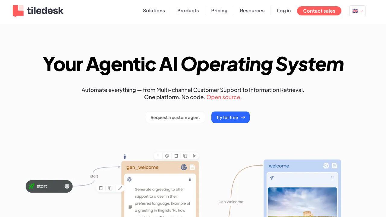 Tiledesk website screenshot