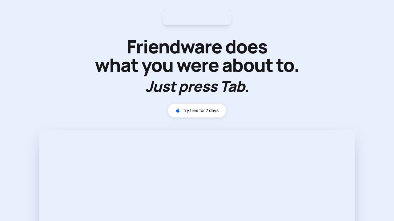 Friendware website screenshot