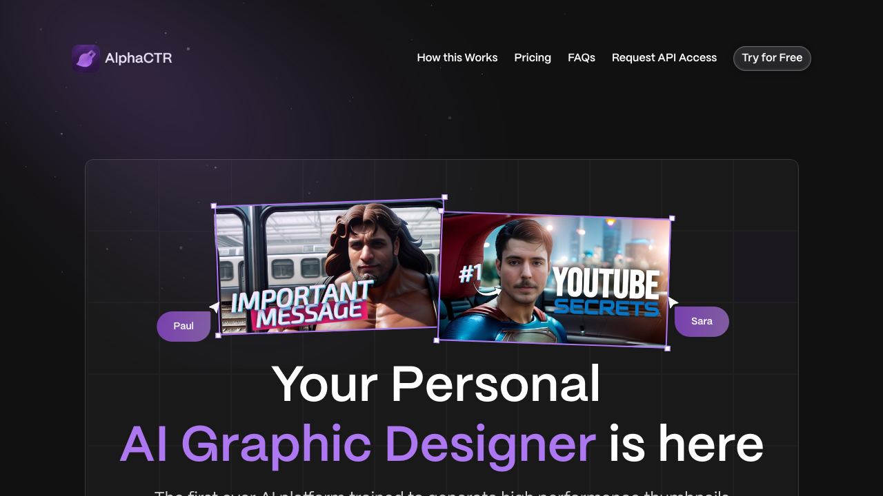 AlphaCTR website screenshot