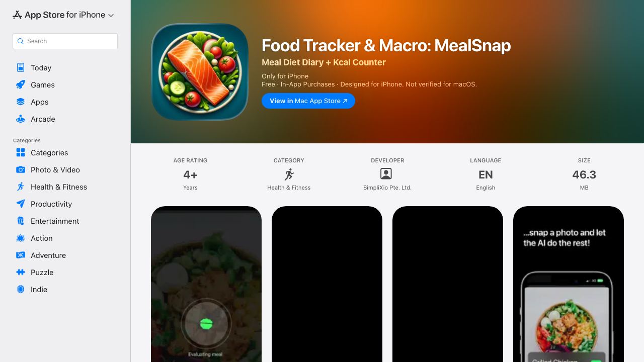Foodie: AI meal journal 网站截图