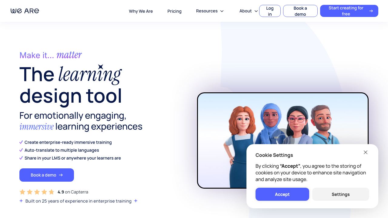 We Are Learning website screenshot
