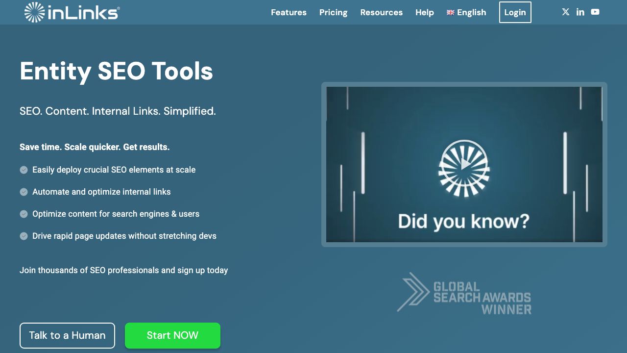InLinks® Entity SEO Tool - InLinks 网站截图