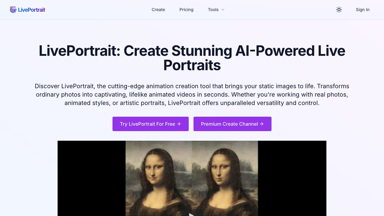 LivePortrait 网站截图