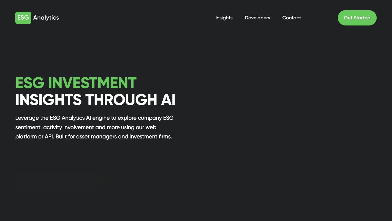 esganalytics.io 网站截图