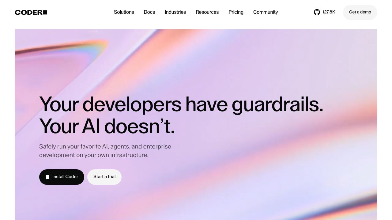 Coder website screenshot
