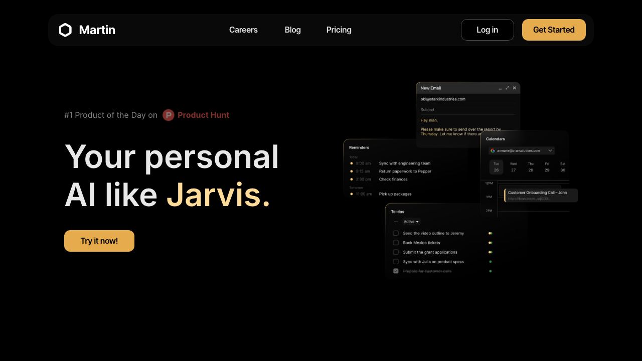 Martin website screenshot