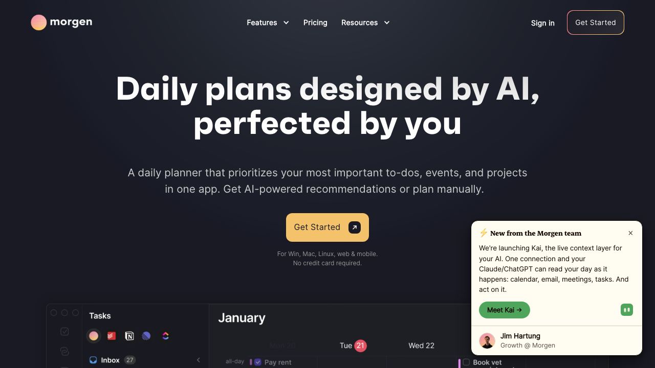 Morgen website screenshot