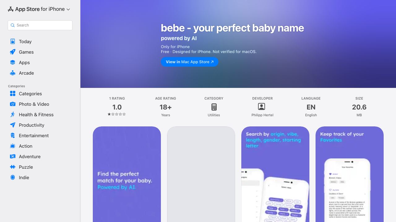 Bebe 网站截图