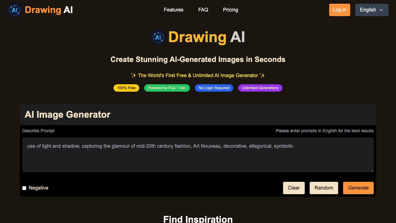 ai drawing generator 网站截图