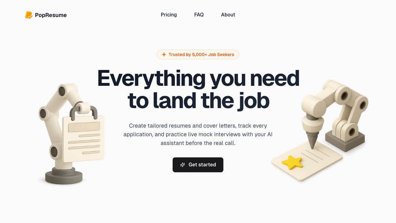 PopResume 网站截图
