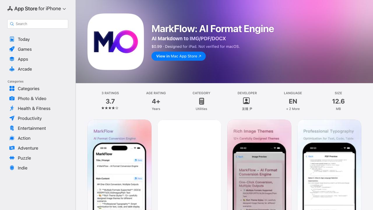 MarkFlow: AI Format Engine 网站截图