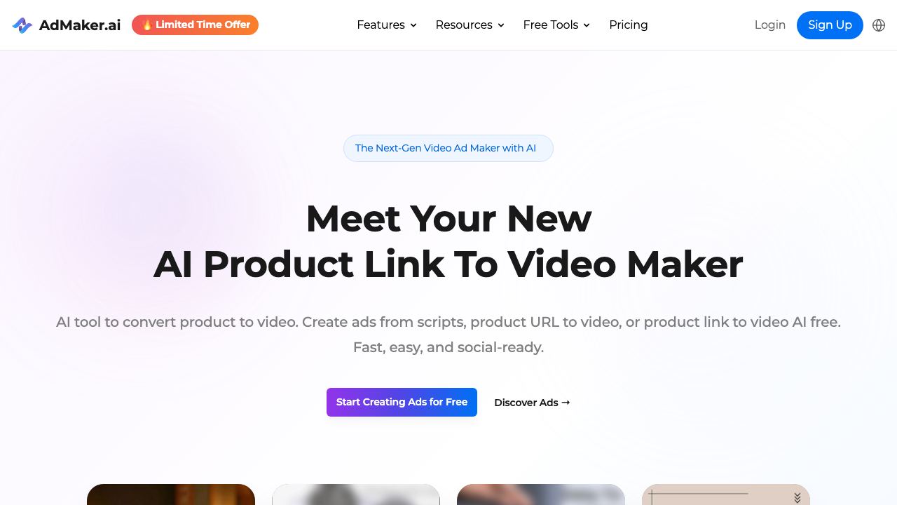 Product Link To Video Maker 网站截图