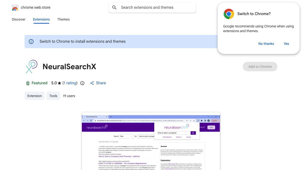NeuralSearchX 网站截图