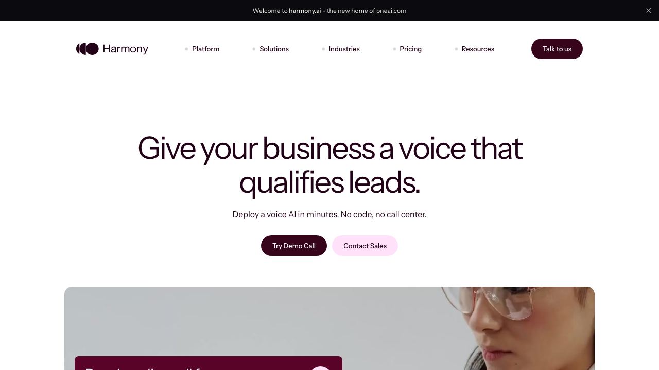 One AI website screenshot