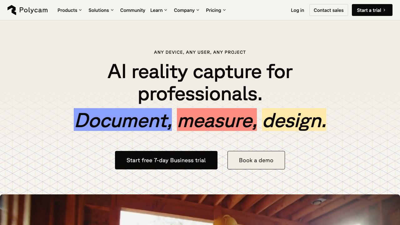 Polycam website screenshot