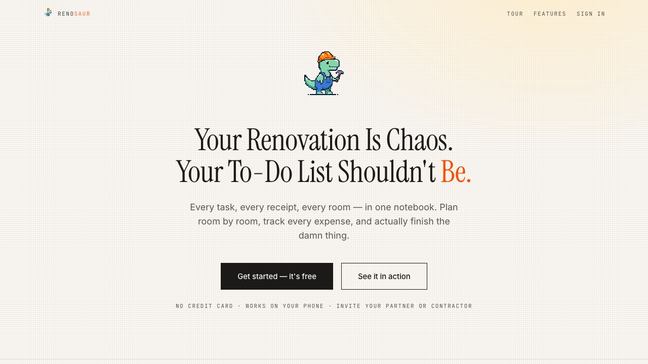 Renosaur website screenshot