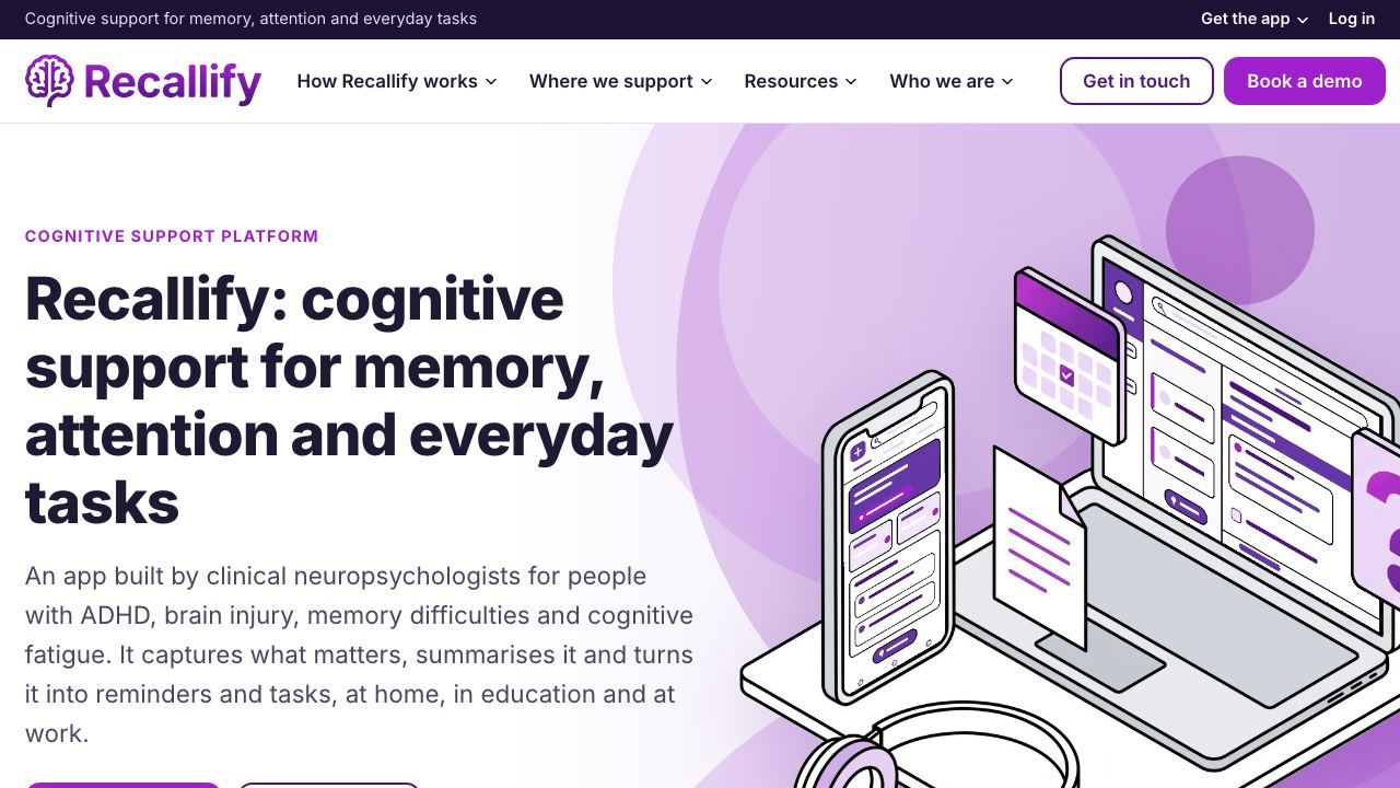 Recallify website screenshot