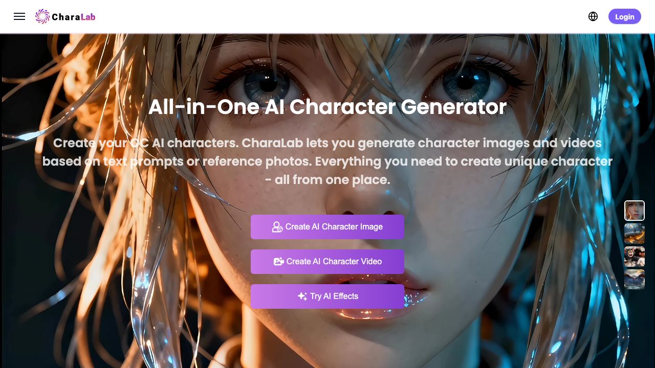 CharaLab website screenshot