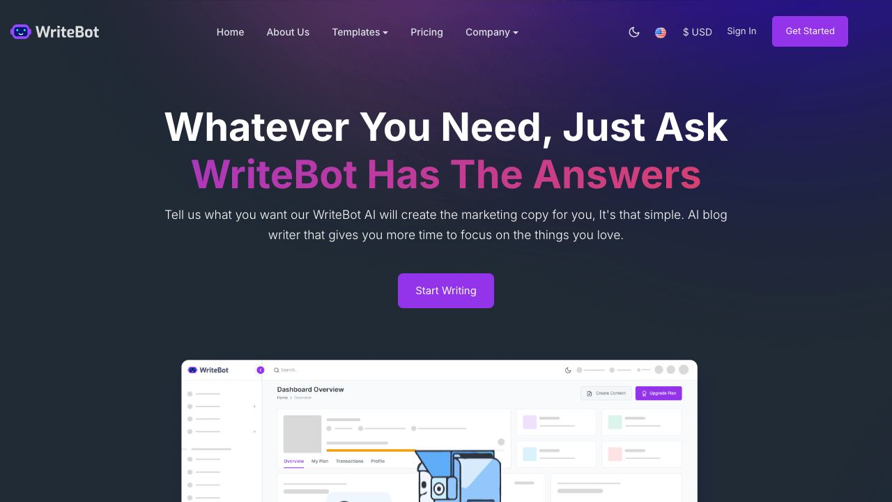 WriteTurbo 网站截图