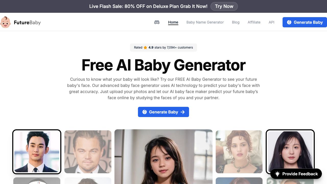 AI Baby Generator -futurebaby 网站截图