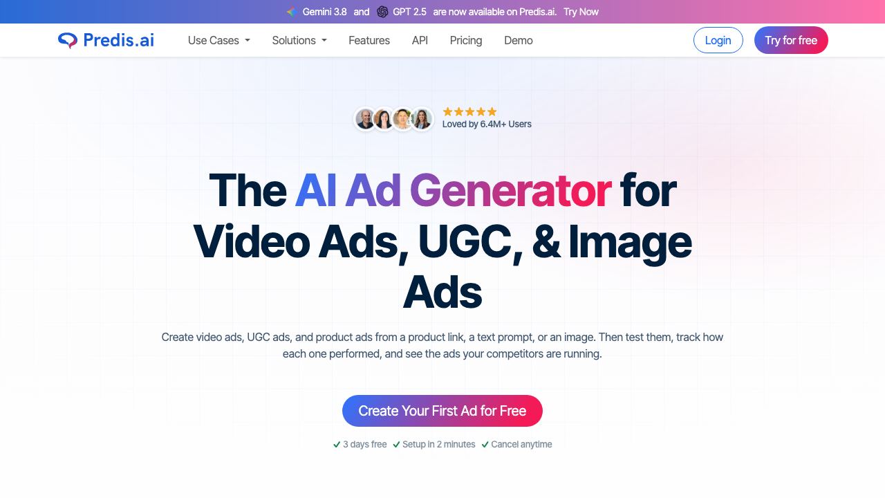 Predis.ai website screenshot