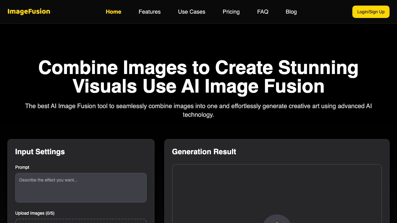 AI Image Fusion Tool 网站截图