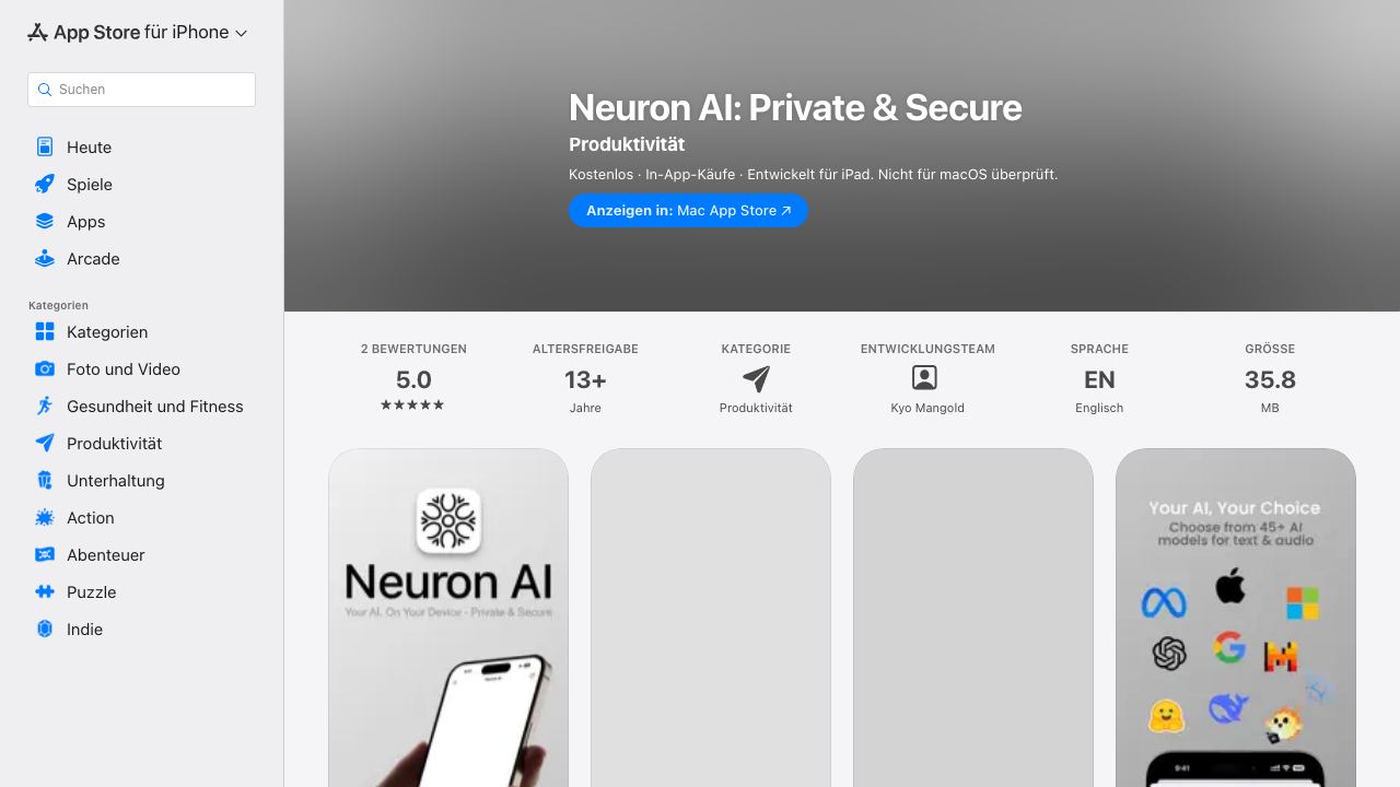 Neuron AI 网站截图