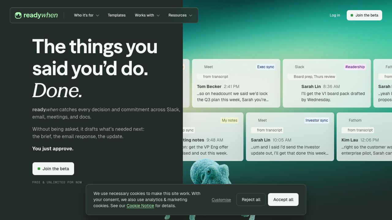 readywhen website screenshot