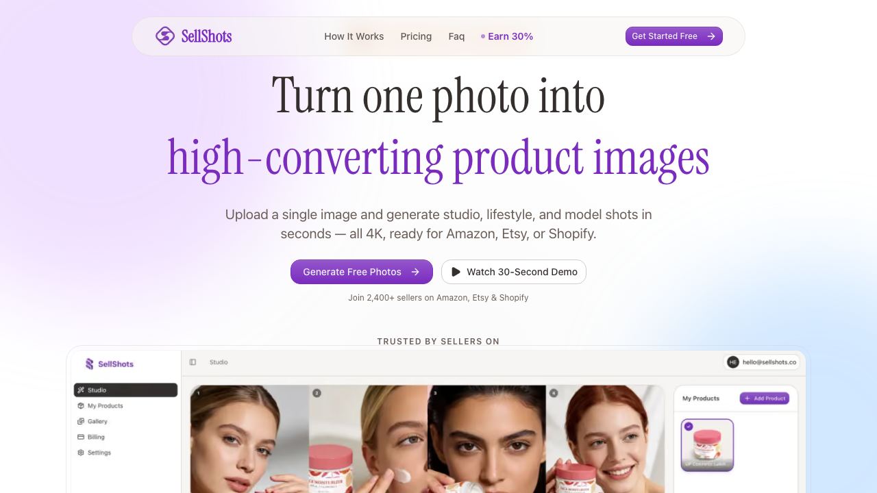 SellShots 网站截图