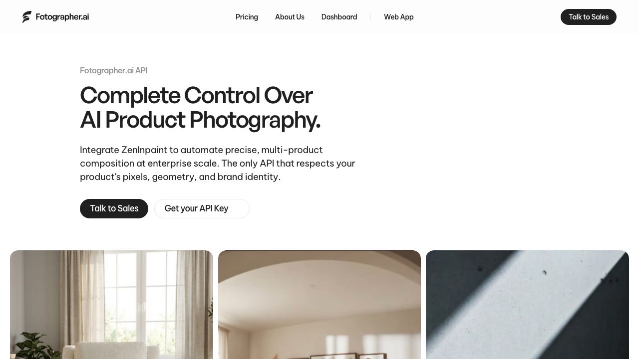 Fotographer AI website screenshot