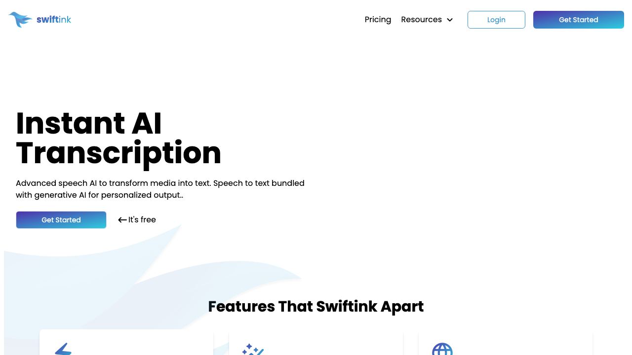 Swiftink 网站截图