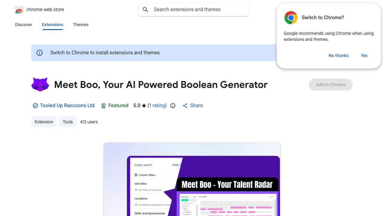 AI Powered Boolean Builder 网站截图