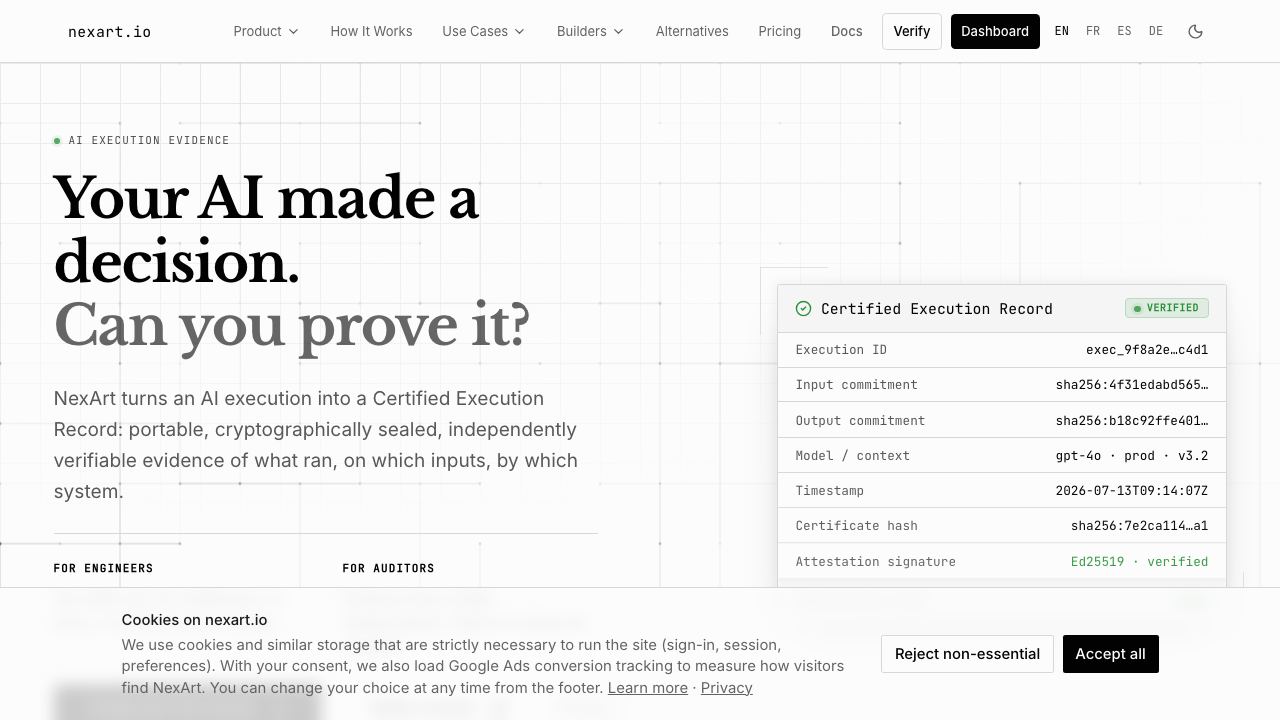 NexArt website screenshot