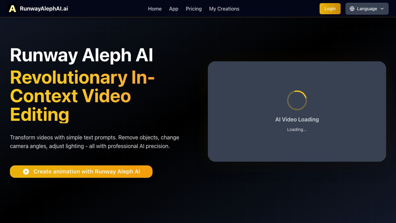 Runway Aleph AI- 网站截图