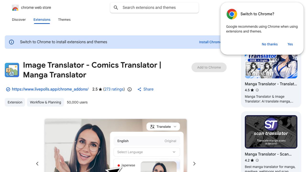 Image Translator website screenshot