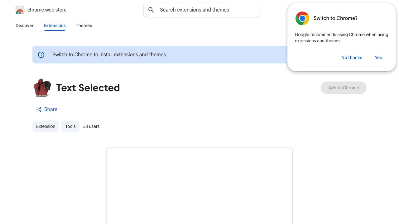 Text Selected website screenshot
