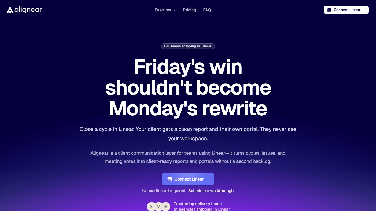 Alignear website screenshot