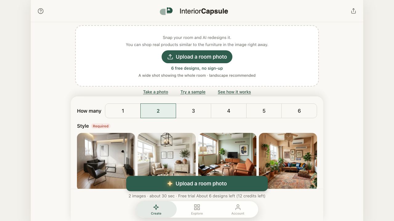 InteriorCapsule website screenshot