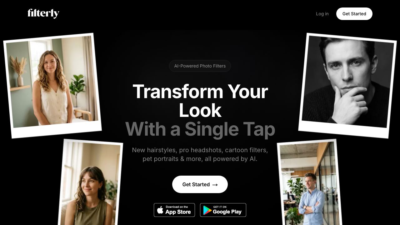 Filterly website screenshot