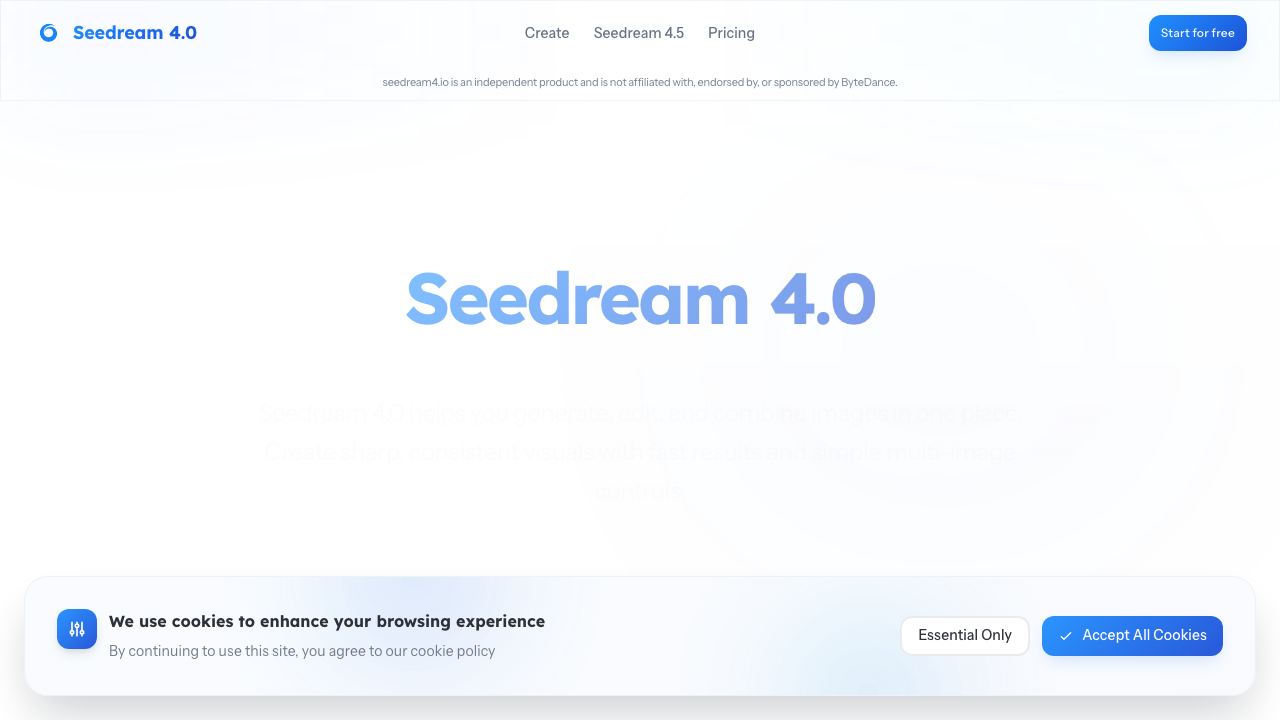 Seedream 4.0: Next-Generation Multi-Modal AI Image Generator 网站截图