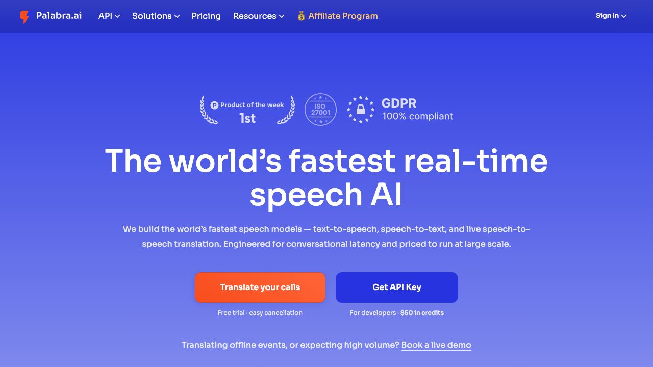 Palabra.ai 网站截图