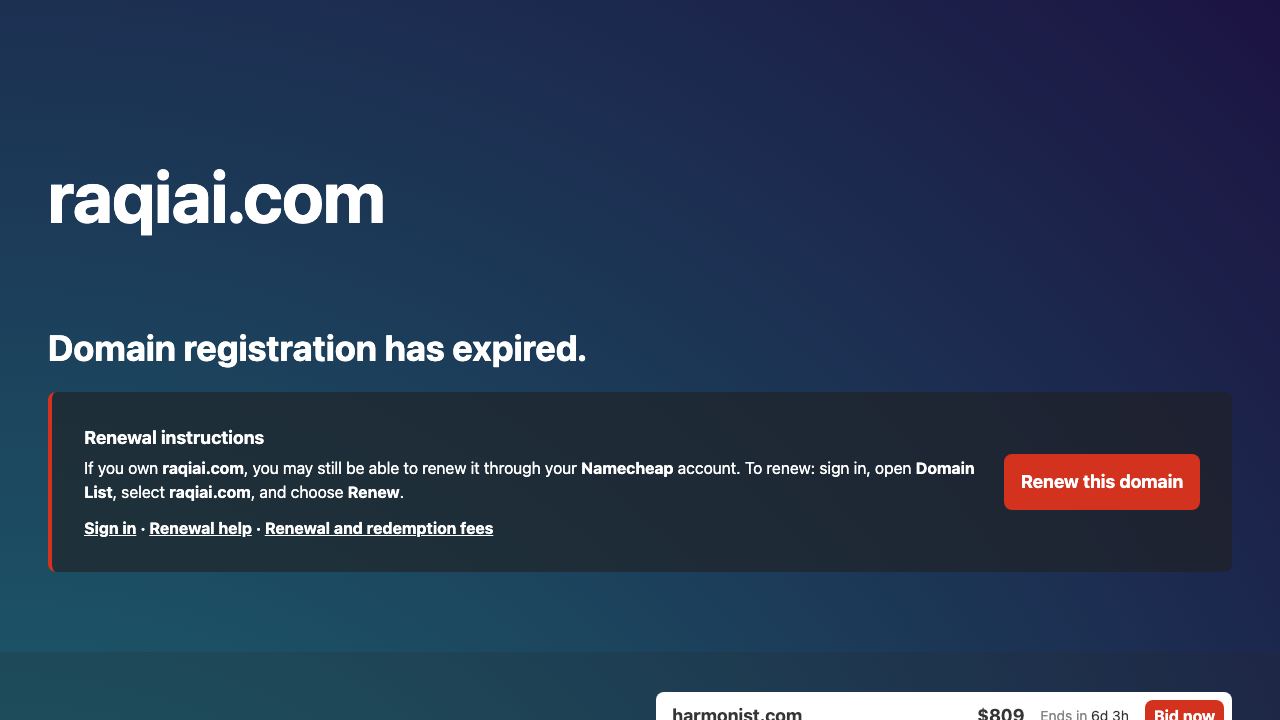 RaqiAI website screenshot