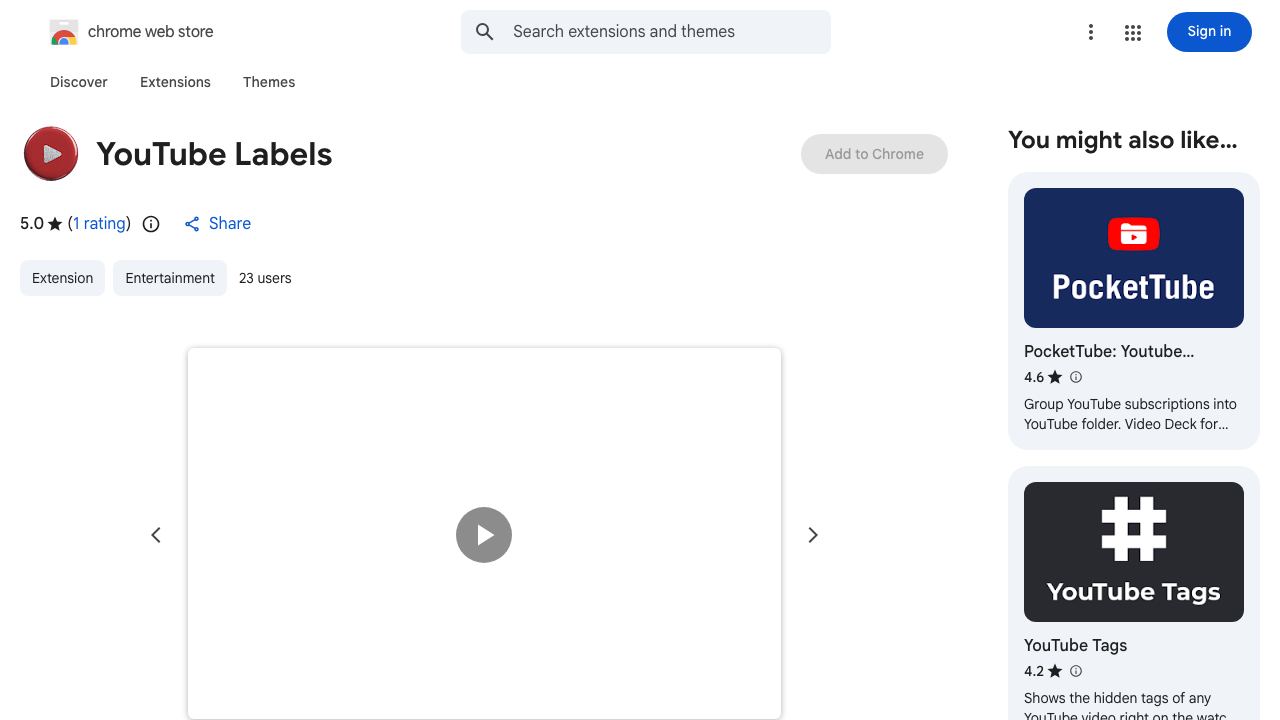 YouTube Labels 网站截图