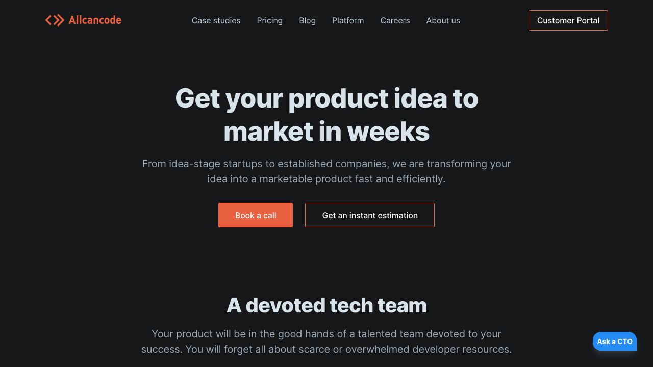 Allcancode website screenshot