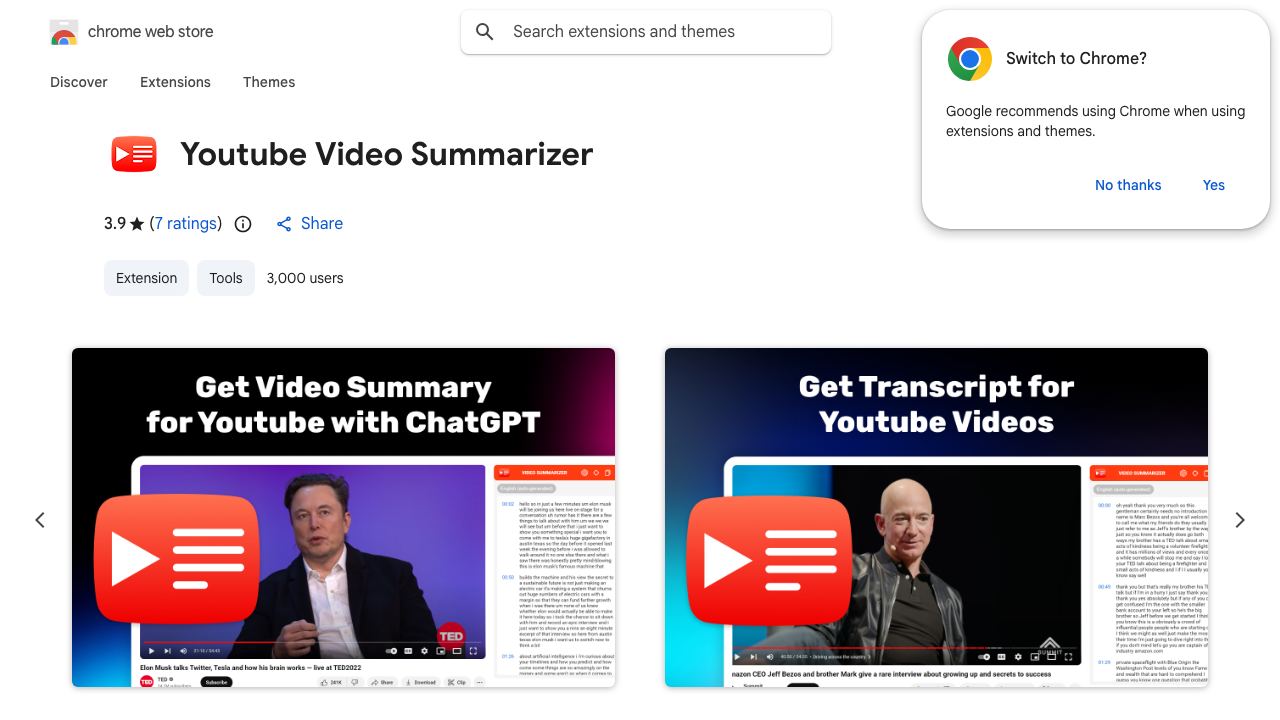 Video Summarizer website screenshot