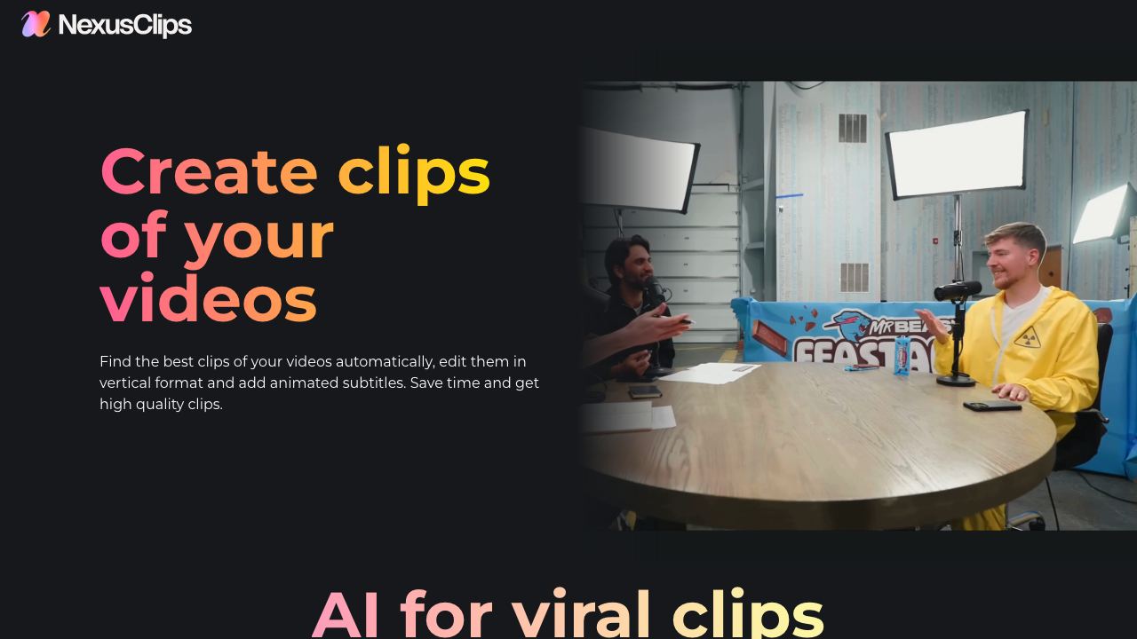 Nexus Clips website screenshot