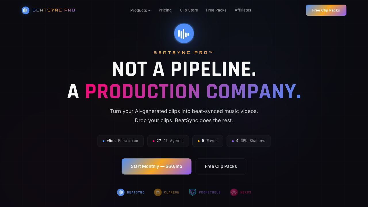 BeatSync PRO 网站截图