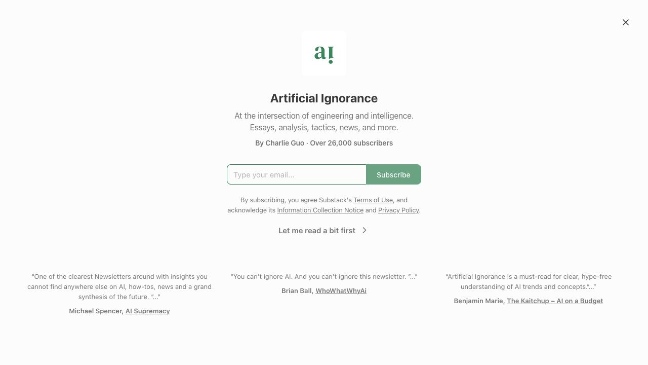 Artificial Ignorance 网站截图