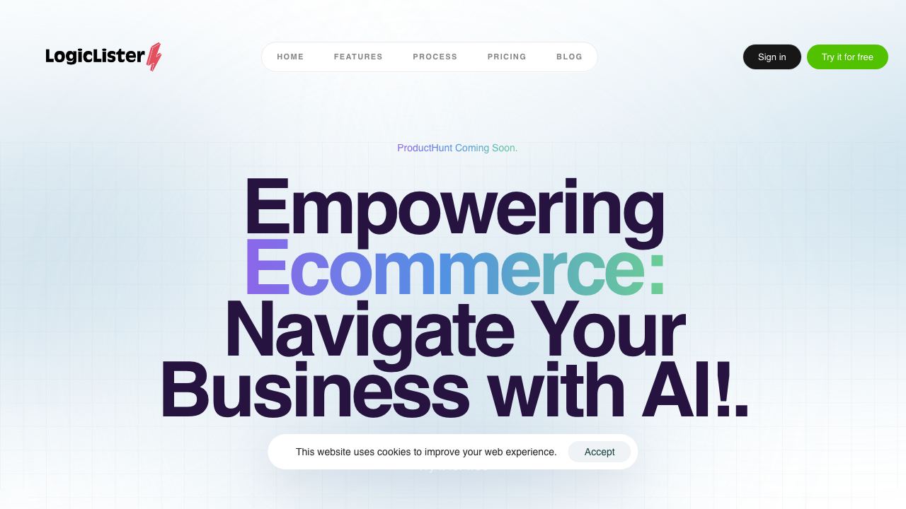 Logic Lister AI website screenshot