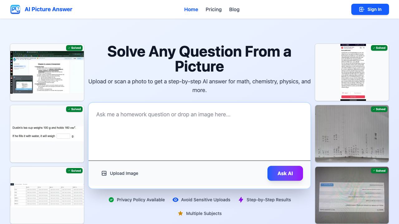 AI Homework Helper- 网站截图